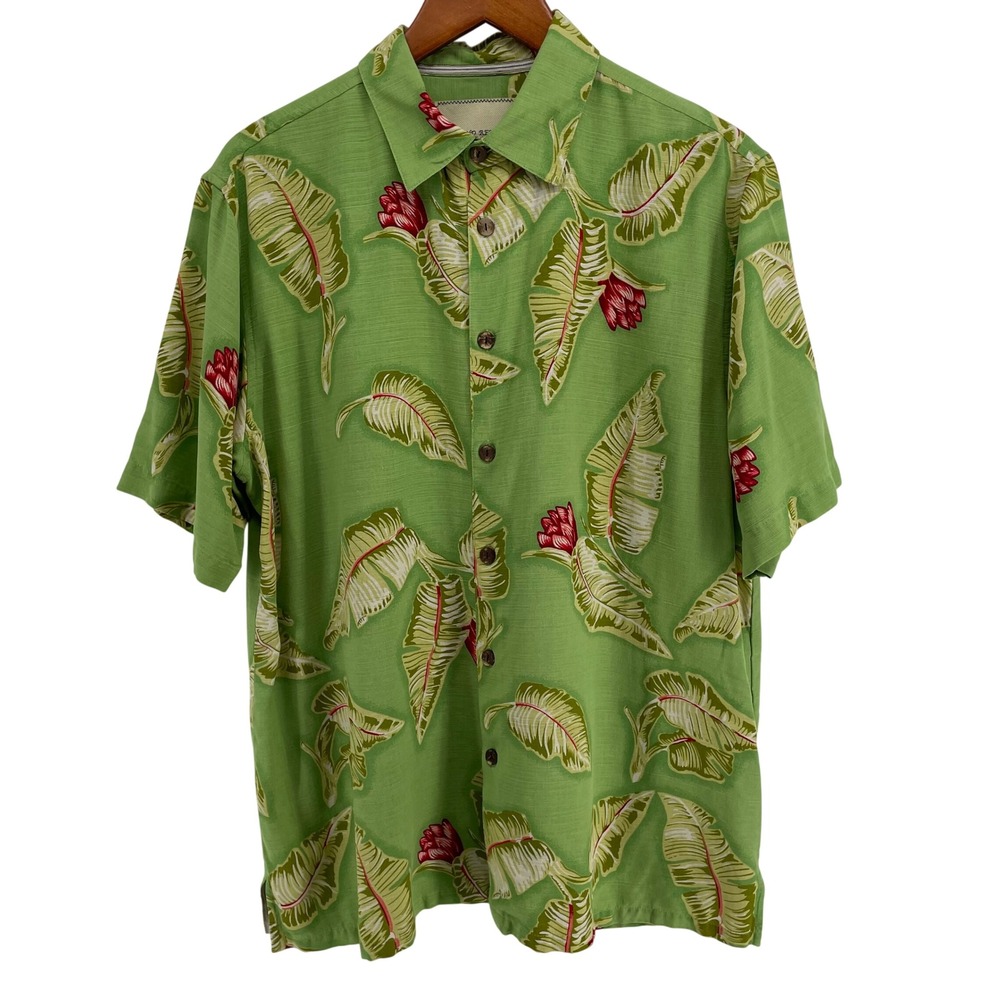 Island Republic‎ Vintage Collection Mens Large 100% Silk Tropical Floral Shirt